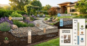 Landscape Rock Depth Guide for Drainage, Pathways, and Decorative Beds