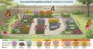Pollinator Garden Layout and Flower Spacing Guide