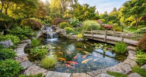Installing a Pond Pump in a Backyard Water Garden