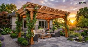 Professional Contractors Building a Wooden Pergola