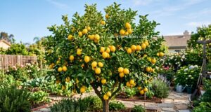 Watering a Lemon Tree