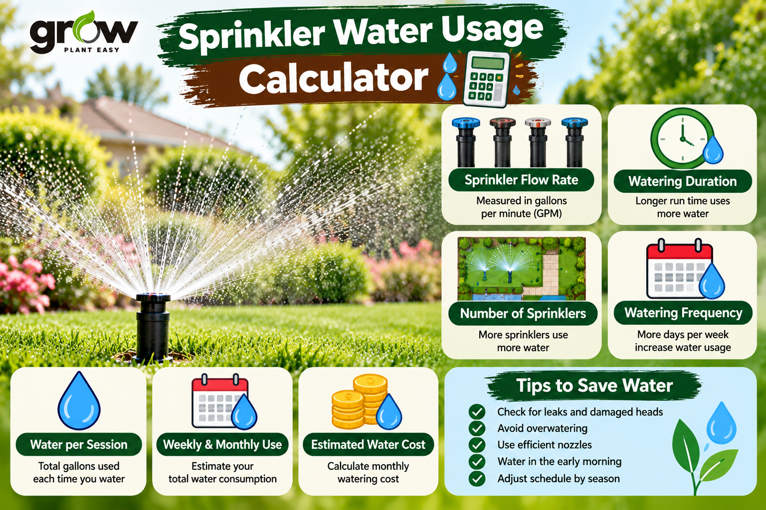 Overspray Example Sprinkler Water Usage Calculator | Estimate Water Use Easily